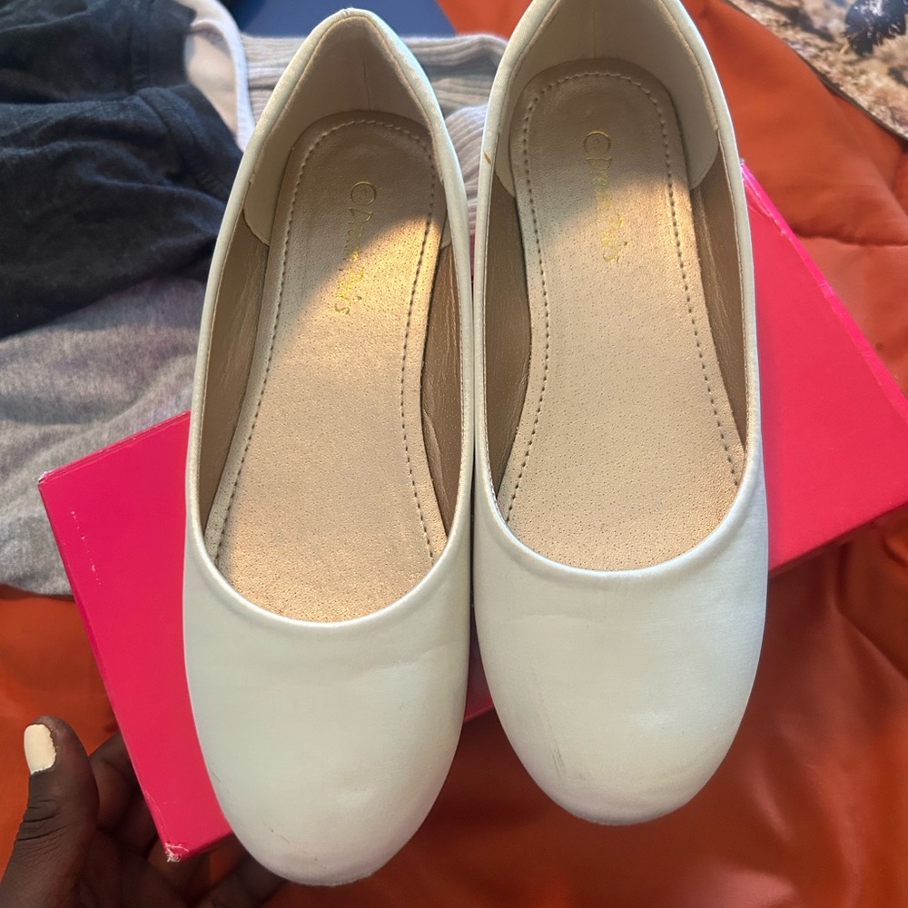 Dream Pairs Ivory Satin Kids Dress Shoes